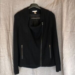 Kenar - Women's Wool Black Jacket Sweater